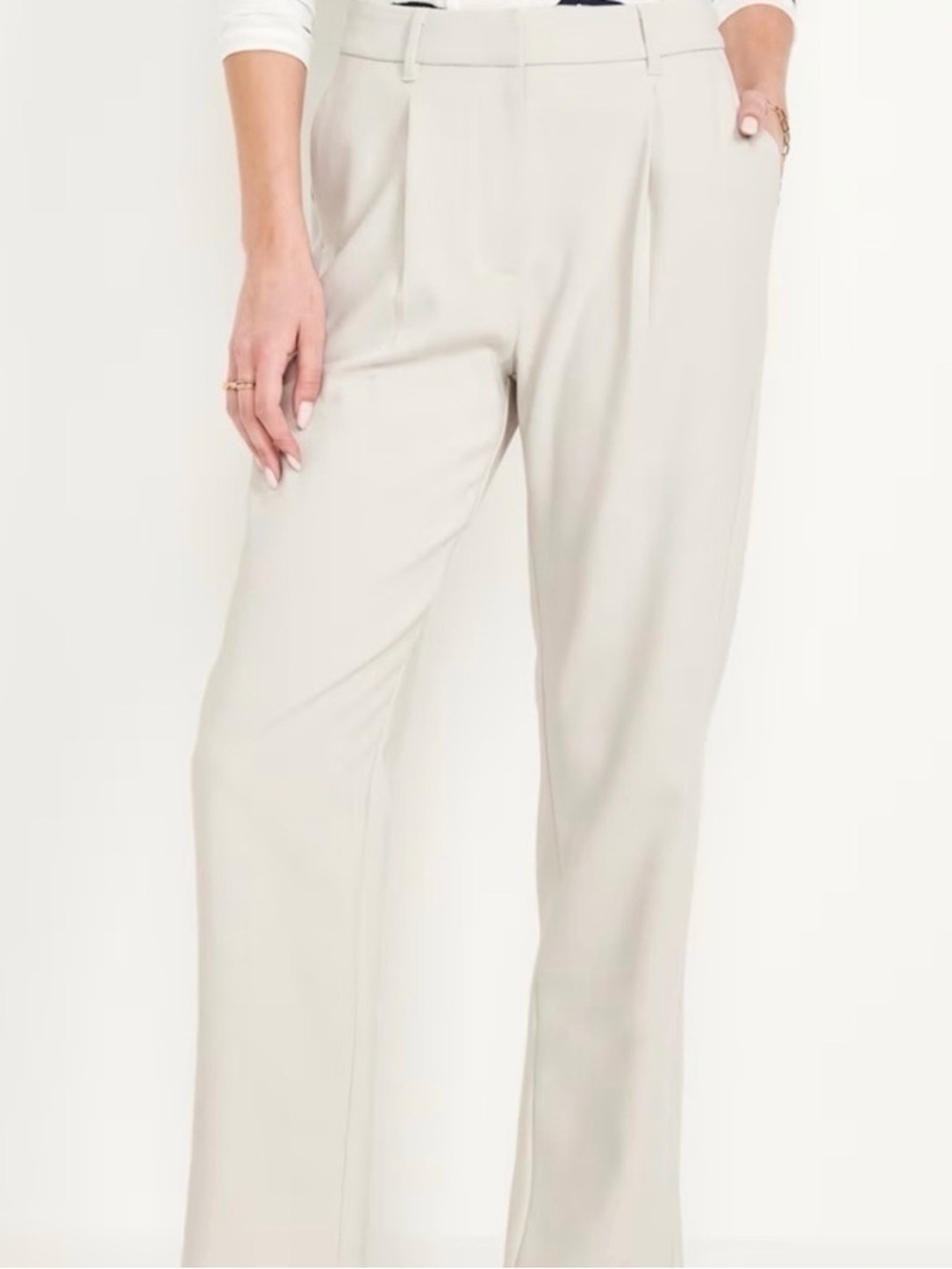 NWT Old Navy Taylor Straight Trouser Extra High Rise—Size Small, Ivory